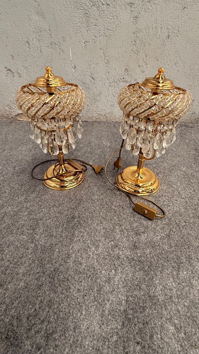 Lámparas de cristal doradas (2 unidades)