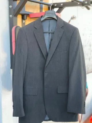 Chaqueta de traje Macson gris y azul 