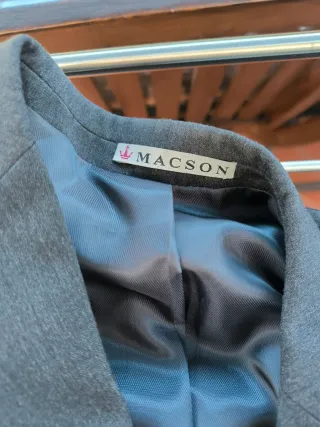 Chaqueta de traje Macson gris y azul 