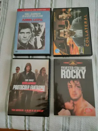 Lote 4 DVDs Acción como nuevos