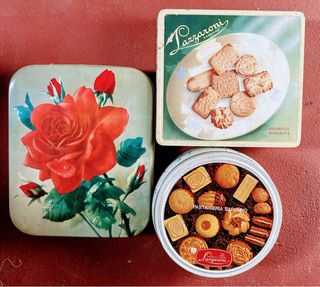 Lotto 3 Scatole Latta Lazzaroni Perugina Vintage