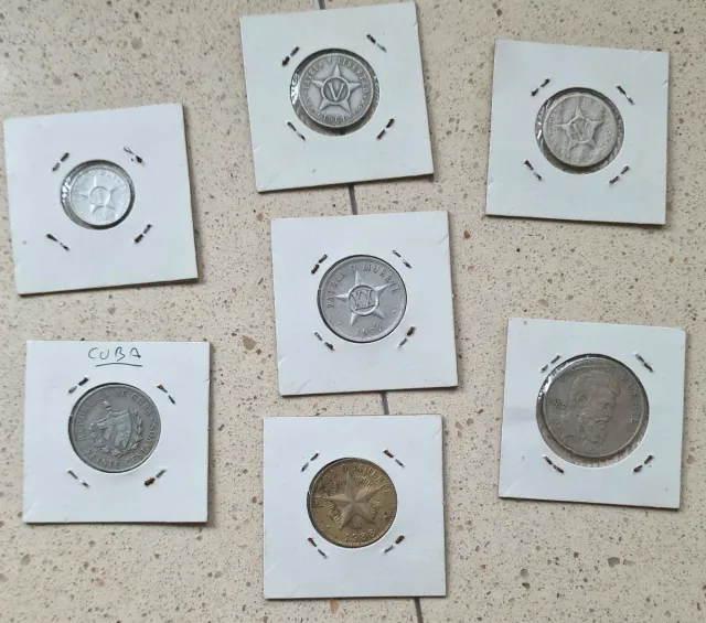 7 monedas de Cuba de entre 1920 y 1988