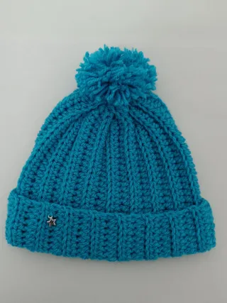Regalo Natale Cappello bimbo 1-2 anni con pon pon