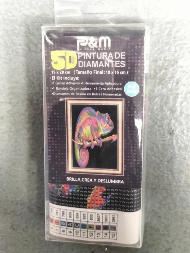 Pintura Diamantes 5D Camaleón 15x20cm