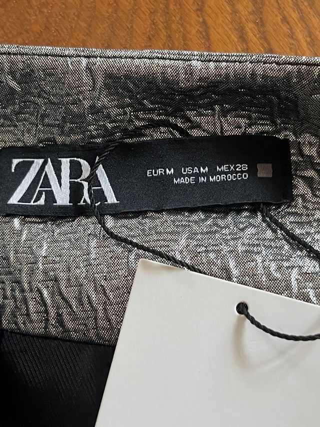 Chaqueta Zara Plateada Texturizada