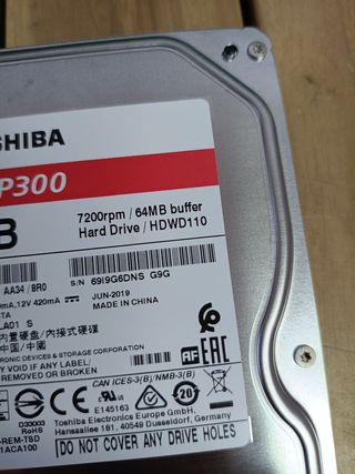 Disco Duro Toshiba P300 1TB 7200RPM SATA