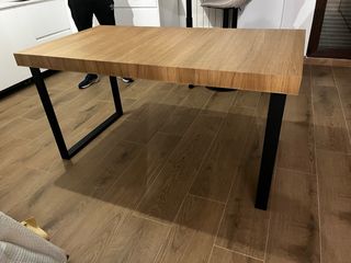 Mesa de comedor extensible madera y metal