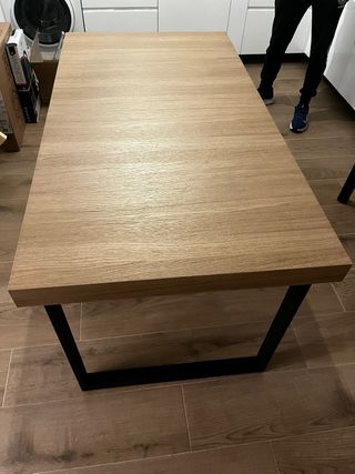 Mesa de comedor extensible madera y metal