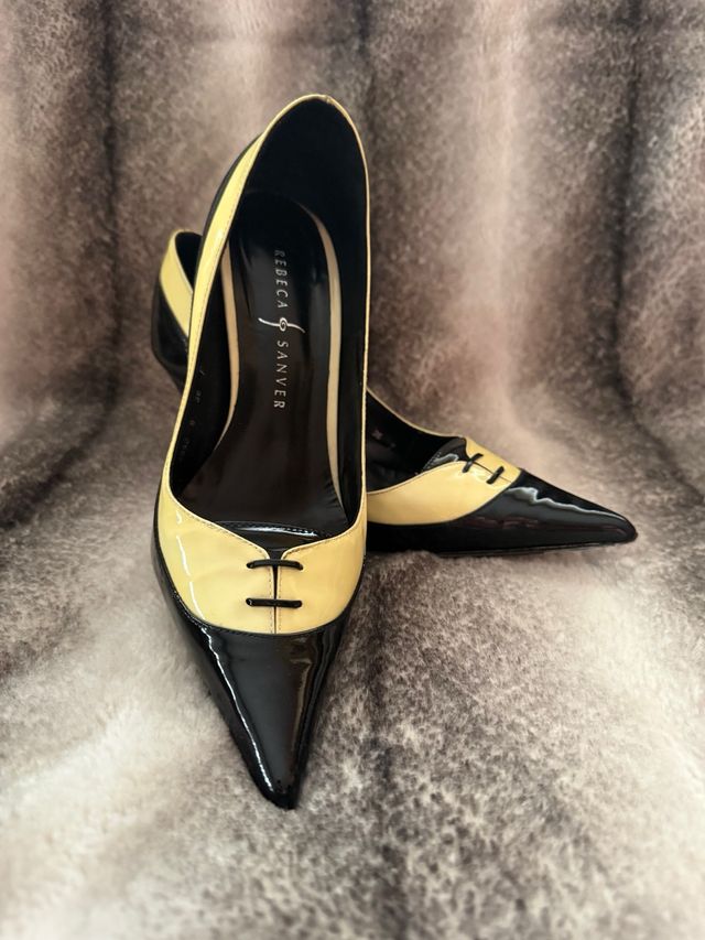 Zapatos Rebeca Sanver T.36 Negro/Amarillo