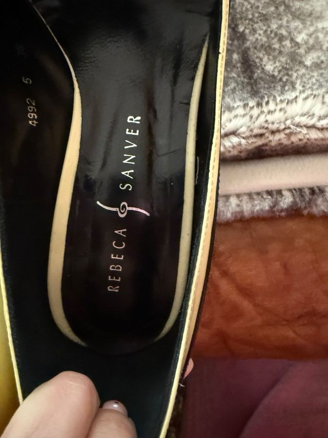 Zapatos Rebeca Sanver T.36 Negro/Amarillo