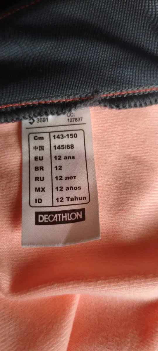 Giacchetta da felpa per bambina con cerniera corallo