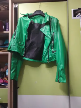 Giacca ecopelle verde Shein donna