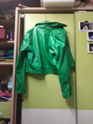 Giacca ecopelle verde Shein donna