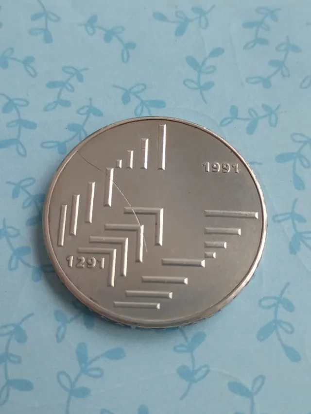 20 Francos 1991 Suíça -PLATA-