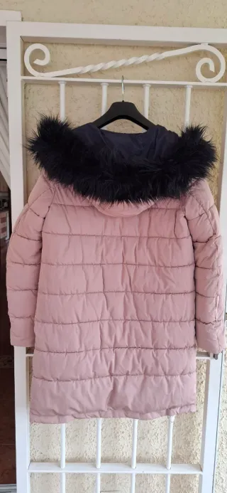 Abrigo largo acolchado reversible