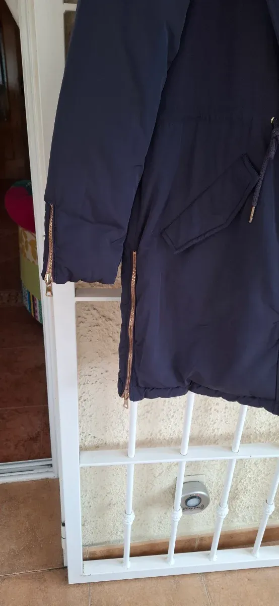 Abrigo largo acolchado reversible