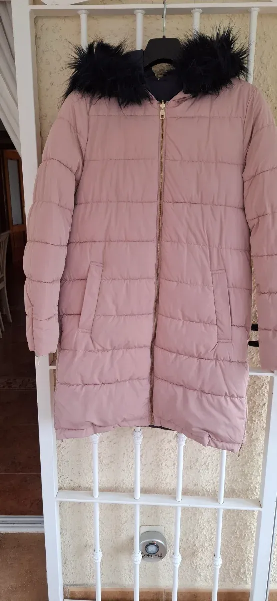 Abrigo largo acolchado reversible