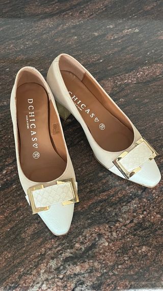 DCHICAS Beige/Oro Talla 35