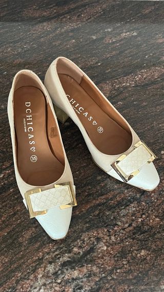 DCHICAS Beige/Oro Talla 35