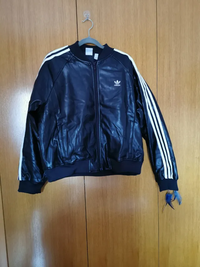 Cazadora Adidas Negra Cuero