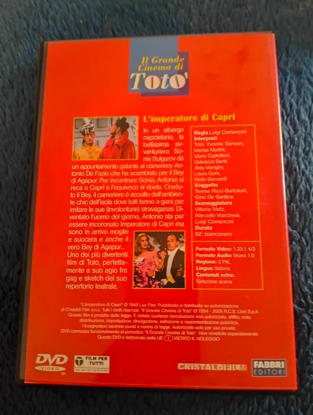DVD Il Grande Cinema di Totò L'imperatore di Capri