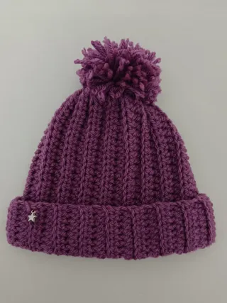 Regalo Natale Cappello bimba 1-2 anni pon pon viol