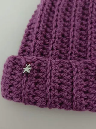 Regalo Natale Cappello bimba 1-2 anni pon pon viol