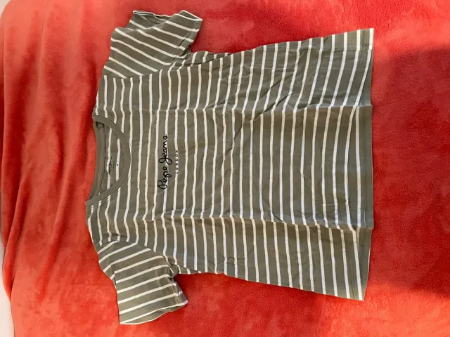 Camiseta Pepe Jeans Rayas Verde y Blanco