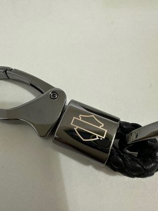 Portachiavi Harley Davidson in metallo e pelle