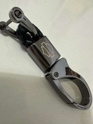 Portachiavi Harley Davidson in metallo e pelle