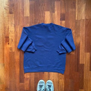 Sudadera Deportiva Azul Marino No Capucha Oversize