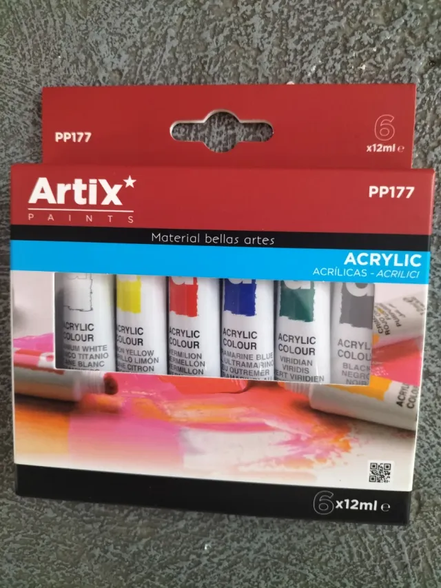Lote 6 Pinturas Acrílicas Artix 12ml