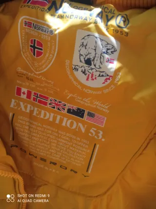 Chaqueta Geographical Norway Amarilla Talla M