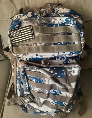 Mochila Táctica Negra Impermeable 2 Bolsillos