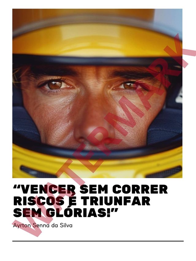 Ayrton Senna - Stampa Quadro Formula1 con Cornice
