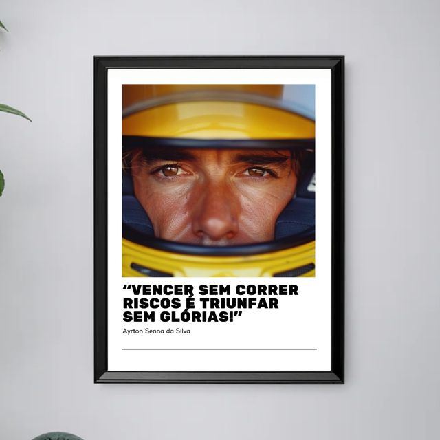 Ayrton Senna - Stampa Quadro Formula1 con Cornice