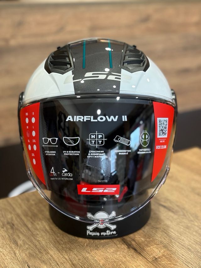 Casco LS2 Airflow II Cover Blanco/Marrón/Negro