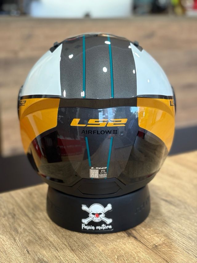 Casco LS2 Airflow II Cover Blanco/Marrón/Negro