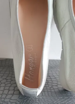 Manoletinas plateadas piel como NUEVAS TALLA 39