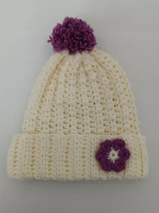 Regalo Natale Cappello bimba 1-2 anni pon fiore pa