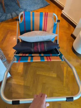Tumbona de playa plegable.Carrito,Varias posicion.