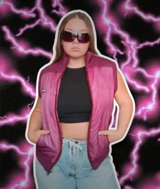 Chaleco reversible rosa