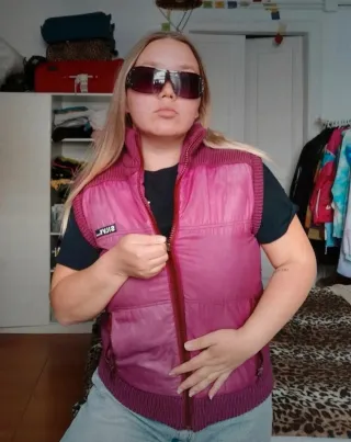 Chaleco reversible rosa