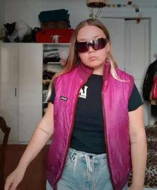Chaleco reversible rosa