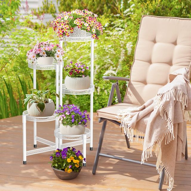 Suporte Metálico para Plantas Branco