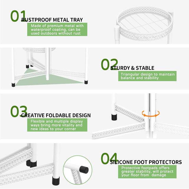 Suporte Metálico para Plantas Branco