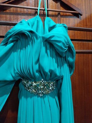 Vestido verde Aurora + fular