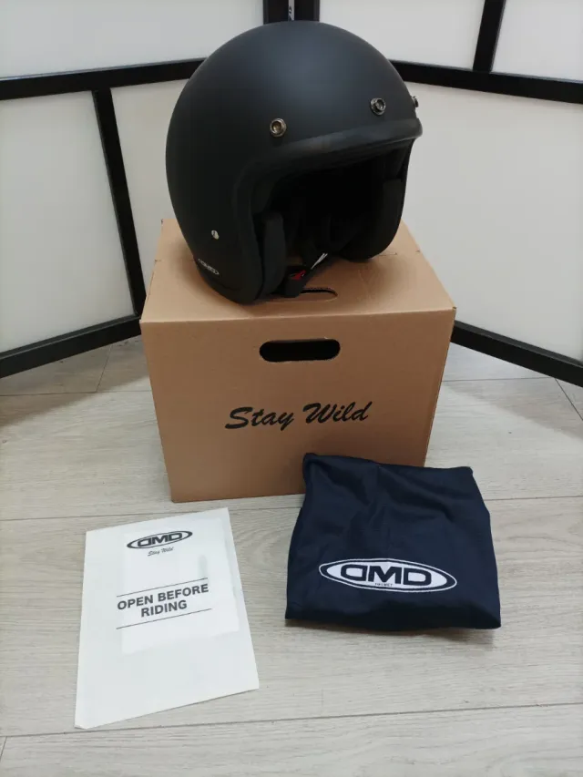 Casco Moto DMD Retro Mate Negro ECE22.06