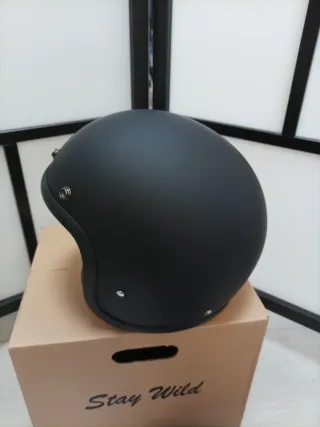 Casco Moto DMD Retro Mate Negro ECE22.06