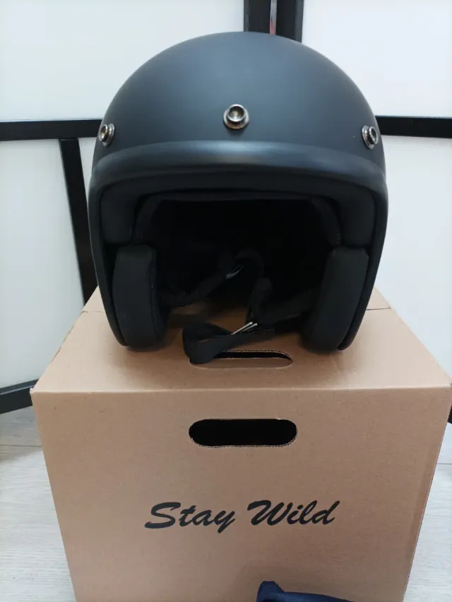 Casco Moto DMD Retro Mate Negro ECE22.06